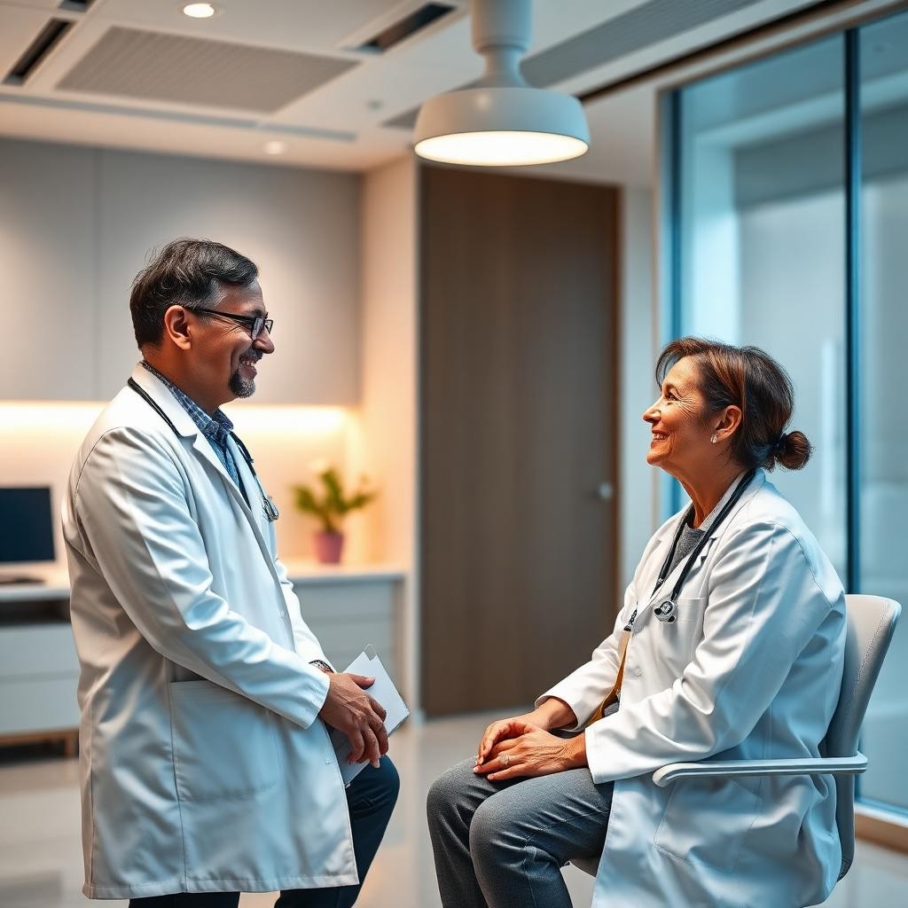 Doctors in conversation at Sunrise Family Medical Centre