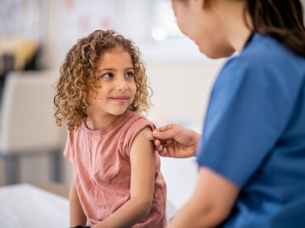 Child receiving a free flu vaccine at Sunrise Family Medical Centre in Werribee